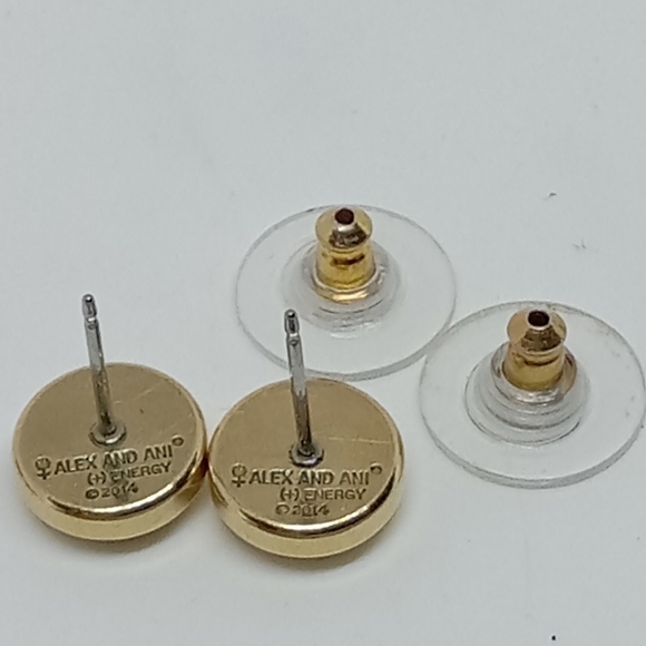 👍 5 for $20 Alex and Ani 2014 anchor button gold tone earrings - Picture 3 of 3